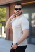 Erkek Fermuarlı Yakalı Kısa Kollu Tshirt resmi